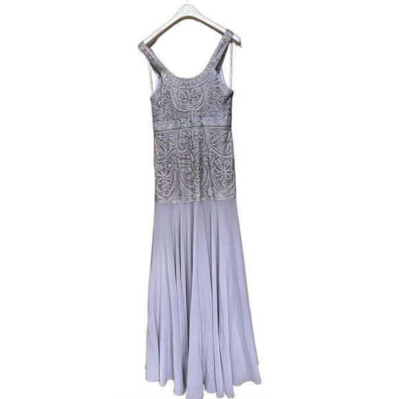 sue wong grey dress Sue Wong N5338 - Long Chiffon A-Line Dress main image 1